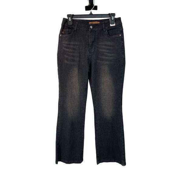 Judy Blue Denim - Judy Blue High Waist Black Jeans Womens M Lightweight Split Hem Stretch Denim